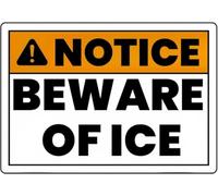 XingFox Avviso Attenti al ghiaccio, cartello in latta vintage, decorazione da parete accogliente per cucina, bar, soggiorno, fattoria, ristorante, targa decorativa chic, regali da 8x12 pollici.