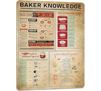 XingFox Baker Knowledge Targhe in metallo Decorazioni per la cucina Ta di conversione Poster retrò Stampa artistica Decorazione da parete per la casa Regalo per gli amanti 8x12 pollici