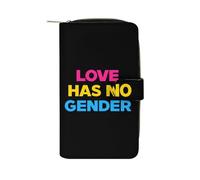 XingFox Bandiera della pansessualità L'amore non ha genere Portafoglio da donna per uomo Portafoglio sottile pochette con porta carte