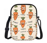 XingFox Borsa a tracolla con cerniera e stampa a carota allegra, con fodera interna liscia e facile accesso, ideale per l'uso quotidiano, le attività all'aperto e i viaggi.