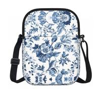 XingFox Borsa a tracolla con cerniera e stampa di erbe aromatiche e piante cee in fiore, con fodera interna liscia per un facile accesso, ideale per l'uso quotidiano all'aperto e in viaggio.