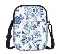 XingFox Borsa a tracolla con cerniera e stampa di fiori, erbe aromatiche e piante cee, con fodera interna liscia per un facile accesso, ideale per l'uso quotidiano all'aperto e in viaggio.