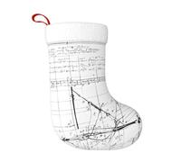 XingFox Calza di Natale con stampa di matematica, geometria e calcolo differenziale, realizzata in tessuto felpato di alta qualità e resistente allo sbiadimento.