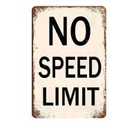 XingFox Cartelli in metallo con scritta No Speed Limit - Decorazione murale squisita, regalo ispiratore, affermazioni positive, cartelli in metallo con scritta 8x12 pollici