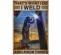 XingFox Cartelli in metallo con scritta Saldatore e So cose, poster con scritta Saldatore, decorazione per la casa, fattoria, ufficio, studio, decorazione da parete, 8x12 pollici