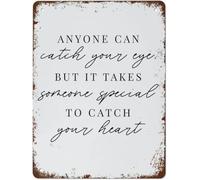 XingFox Cartelli in metallo vintage: chiunque può catturare la tua attenzione, ma ci vuole qualcuno di speciale per catturare il tuo cuore. Poster in alluminio da parete, latta, 8x12 pollici.