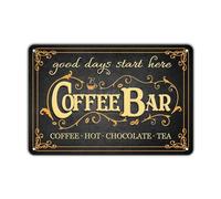 XingFox Cartello da bar per cioccolata calda e tè, targa in metallo vintage per cucina, bar, pub, stazione di casa, decorazione, poster per amanti, 8x12 pollici