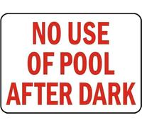 XingFox Cartello di sicurezza per le regole della piscina - Vietato l'uso dopo il tramonto - Latta in alluminio 12x16 pollici