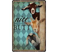 XingFox Cartello in latta con decorazione da fattoria, capre, bel sedere, fuori dalla stalla, vita da contadino, amore per gli amanti delle capre, regalo per donne e uomini, 8x12 pollici