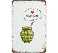 XingFox Cartello in latta con scritta Succo d'oliva, stampa artistica con detti carini, poster Ti amo con scritta Succo d'oliva, cartello in latta vintage, decorazione da parete retrò, 8x12 pollici