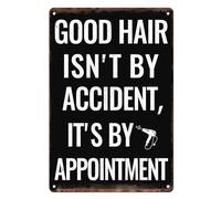 XingFox Cartello in metallo 8x12 pollici, cartello in latta vintage Fissa un appuntamento per parrucchiere, decorazione da parete per barbiere
