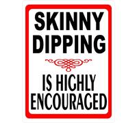 XingFox Cartello in metallo Bagno nudo vivamente consigliato per l'inconveniente 8x12 pollici