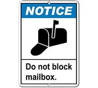 XingFox Cartello in metallo con avviso sulla bacheca, avviso DoBlock, cassetta postale. Parcheggio in latta/cartello di avvertimento per esterni/8x12 pollici