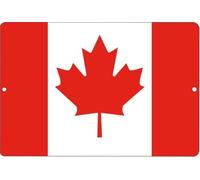 XingFox Cartello in metallo con bandiera canadese, decorazione da parete, man cave bar, foglia d'acero canadese, 8x12 pollici