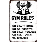 XingFox Cartello in metallo con citazione motivazionale per allenamento e regole della palestra, per interni di una caverna maschile, decorazione da parete in metallo, 8x12 pollici