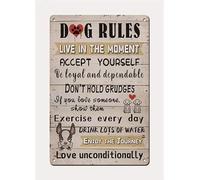 XingFox Cartello in metallo con divertenti regole per cani, decorazione da parete, stile rustico, con detti, per la casa, regali per gli amanti dei cani, 8x12 pollici