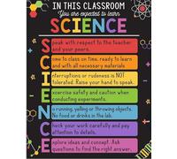 XingFox Cartello in metallo con regole per l'aula di scienze, poster artistico per laboratori scientifici, regalo per insegnanti, decorazione da parete per l'aula, 8"x12"