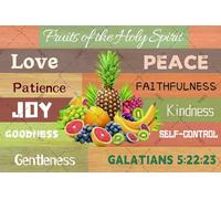 XingFox Cartello in metallo Frutto dello Spirito Galati 52223 Scritture religiose cristiane, regali di compleanno per donne, decorazione vintage per la casa, 8x12 pollici