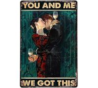 XingFox Cartello in metallo retrò vintage Tu ed io abbiamo questa coppia che ascolta musica e beve cucina giardino casa orticoltura bar pub decorazione da parete per interni ed esterni 8x12 pollici