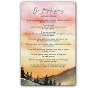 XingFox Citazioni di Madre Teresa, arte murale, poster in metallo, decorazioni, stampa di immagini, opere d'arte verticali, insegne per bar, pitture per bagno, ufficio, 8x12 pollici