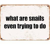 XingFox Cosa stanno cercando di fare le lumache per il caffè, la casa, il soggiorno, la camera da letto, la cucina, il giardino, il garage, il bar, il pub? Targa in latta da 8x12 pollici
