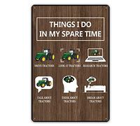 XingFox Cose che faccio nel mio tempo libero Trattori Targa in metallo Decorazione da parete Trattore agricolo Driver Cartelli artistici per regali di arredamento per la casa 8x12 pollici