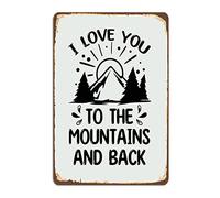 XingFox Decorazione da parete in metallo con citazioni religiose Ti amo fino alle montagne e ritorno, targhe in latta retrò, targa in metallo, decorazione per la casa in stile fattoria, 8x12 pollici