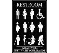 XingFox Divertente cartello per bagno Qualunque cosa, basta lavarsi le mani in stile porta in metallo per bagno, casa, hotel, decorazione da parete, 8x12 pollici