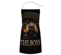 XingFox Grembiule Doge The Bo-ss con tasche frontali, cinturino regolabile per il collo, ideale per cucina, chef, pasticceria e barbecue, per uomo e donna.