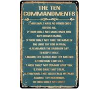 XingFox I Dieci Comandamenti, cartello in metallo con i Dieci Comandamenti, divertente, motivazionale, per la casa, l'ufficio, la camera da letto, il soggiorno, la decorazione murale, 8x12 pollici