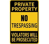 XingFox I trasgressori del divieto di accesso alla proprietà privata saranno perseguiti. Decorazione murale retrò vintage e divertente per casa, bagno, bar, pub, ufficio, negozio, 8x12 pollici.