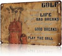 XingFox Il golf è il gioco più vicino alla vita, targhe in latta vintage retrò per casa, garage, fattoria, giardino, bar, caffè, cucina, decorazione da parete, 8x12 pollici