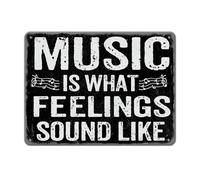 XingFox Insegna in metallo musicale La musica è ciò che i sentimenti suonano per la decorazione murale retrò, bar, taverna, garage, 8x12 pollici