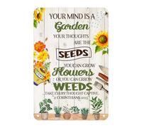 XingFox La tua mente è un giardino, targhe in latta vintage retrò per casa, garage, fattoria, giardino, bar, caffè, cucina, decorazione da parete, 8x12 pollici