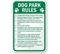 XingFox Letrero metálico de aluminio con las reglas del parque para perros (8 x 12 pulgadas)