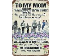 XingFox Letrero retro para mi mamá: Gracias por darme las alas, vuela alto, sueña con ser tu pequeña, te quiero, hija, para el Día de la Madre, letrero de metal de 8 x 12 pulgadas.