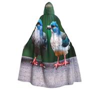 XingFox Mantello con cappuccio di Halloween con stampa di due uccelli, mantello con cappuccio per adulti, costume di Halloween, cosplay, mantello da strega con comfort extra, nero