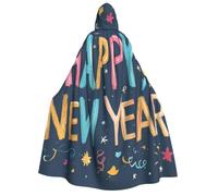 XingFox Mantello con cappuccio per feste di Halloween, Buon Anno N, Mantello da uomo e donna, Costume Cosplay, Leggero
