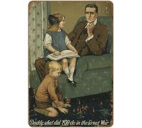 XingFox Papà, cosa hai fatto nella Grande Guerra, poster classico britannico vintage della prima guerra mondiale, targa in metallo, decorazione retrò vintage per bar e pub, 8x12 pollici