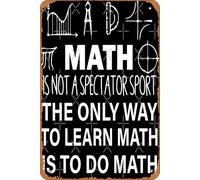 XingFox Poster in metallo vintage con scritta Math is a spectator sport (matematica è uno sport per spettatori), 8x12 pollici