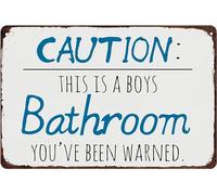 XingFox Retro Attenzione Questo è un bagno per ragazzi Targhe in latta Siete stati avvisati Cartello in metallo Cucina Caffè Bagno Camera da letto Casa Decorazione da parete Regali 8x12 pollici