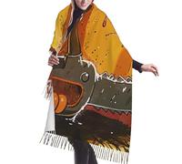 XingFox Sciarpa e scialle in pashmina con stampa personalizzata di una motosega che piange, per donna. Sciarpa invernale alla moda, in lana, calda e morbida sulla pelle, 77" x 27".