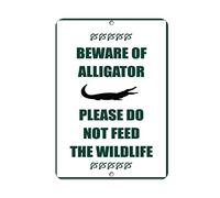 XingFox Segnale di avvertimento: attenzione all'alligatore, per favore, date da mangiare alla fauna selvatica, cartello aziendale, 8x12 pollici