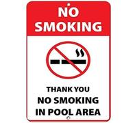 XingFox Segnale di avvertimento, regole della piscina, sicurezza, vietato fumare, grazie, area attività, cartello in metallo e alluminio, 8x12 pollici