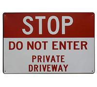 XingFox Segnale di stop, accesso privato, strada di accesso, segnaletica di residenza, divieto di svolta, banchina nascosta al centro, per favore svolta, blocco 12x16 pollici
