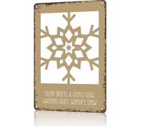 XingFox Set di due cartelli in latta con poesia di Natale e fiocco di neve invernale per caverna dell'uomo, garage, soggiorno, bar e pub, decorazione da parete, cartello divertente da 8x12 pollici