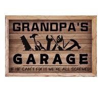 XingFox Targa in metallo per garage del nonno, decorazione per garage, poster Se non riesce ad aggiustarlo siamo tutti fregati, regalo per garageman, 8x12 pollici