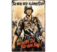 XingFox Targhe in latta vintage tedesche della seconda guerra mondiale, decorazione da parete per bagno, regalo per donne e uomini, 8x12 pollici