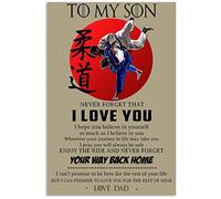 XingFox Targhe in metallo per amanti del judo, A mio figlio, poster in latta, decorazione da parete per la casa, targa d'amore da padre a figlio, collezione regalo, poster in latta, 8x12 pollici