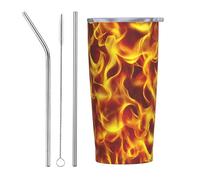 XingFox Tazza termica isolata Fire Flame da 20 oz in acciaio inossidabile, ideale per caffè, viaggi e occasioni speciali, perfetta come regalo per uomini e donne.